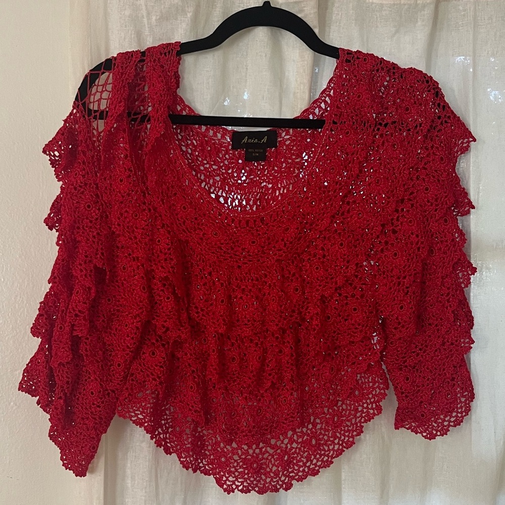 Red Ruffle Shirt